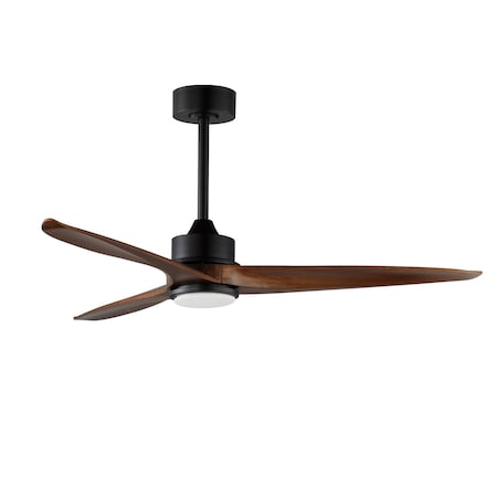Maxim Lighting Woodwind 52'' Solid Wood Blade Fan w LED Light Kit, Black 88831BK